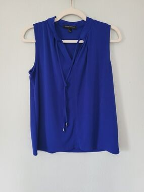 Banana Republic Cobalt Tie-Neck Sleeveless Blouse
